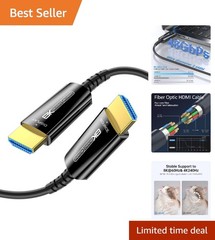 8K HDMI 2.1 Cable 6FT – Unidirectional Fiber Optic Design, Dynamic HDR Support