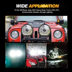 AUXBEAM 9″ LED Auxiliary Driving Lights Pods Work Light Bar+4pcs Covers Shield