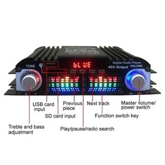 20Hz-20KHZ Power Amplifier 4 Channel Mini HiFi Digital Stereo Audio xx
