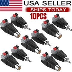 Speaker Wire cable to Audio Male RCA Connector Adapter Jack Plug Lot US