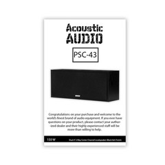 Acoustic Audio PSC-43 Center Channel Speaker 150 Watt 3-Way Home Theater Audio