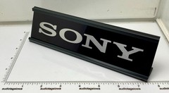 Sony Logo Desk Sign – Custom Black & Silver Aluminum Reversible Insert