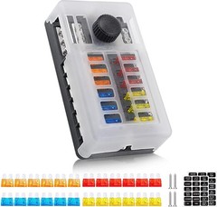 12V Fuse Box 6 Way 12 Volt Fuse Block ATO/ATC with LED Indicator Light