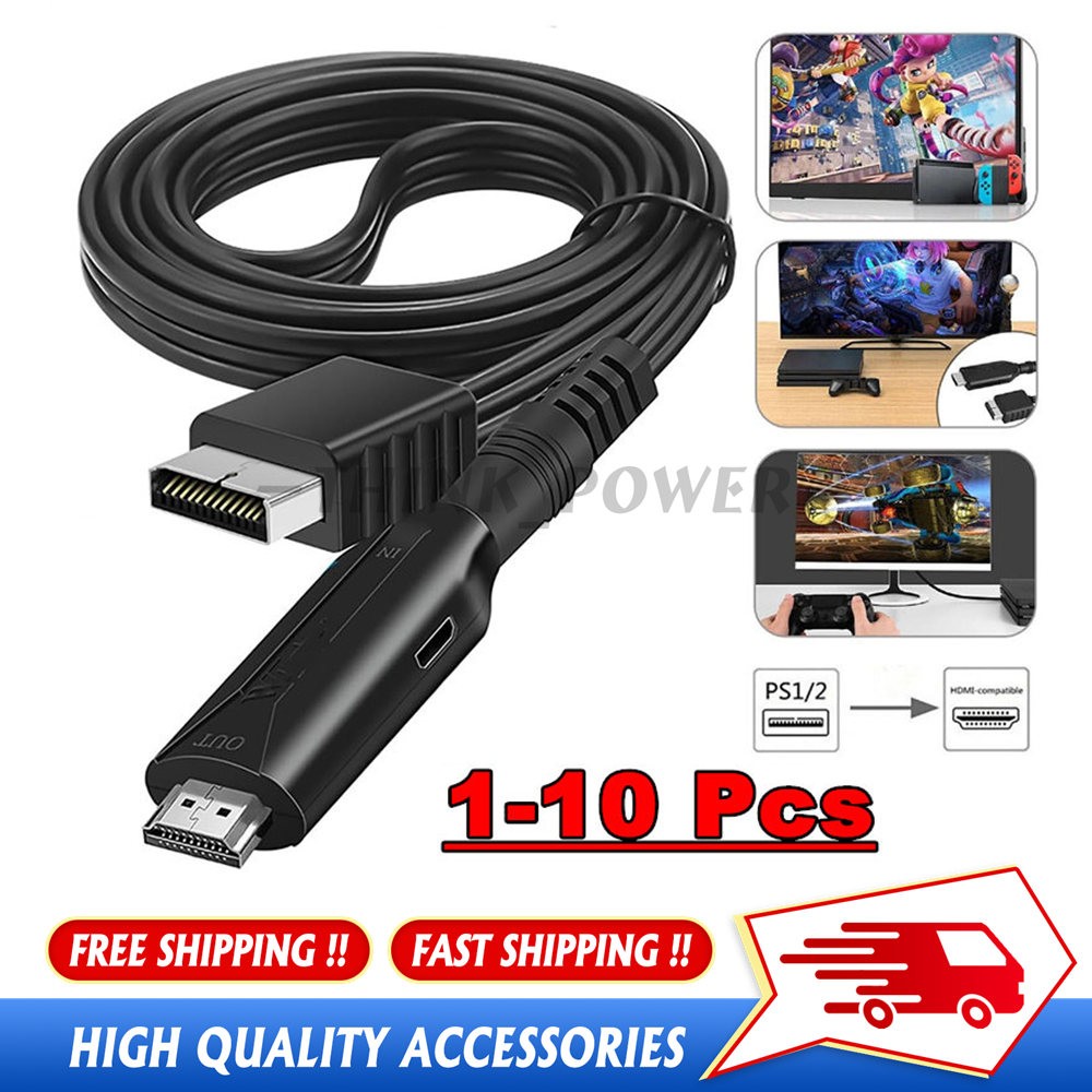 HDMI Adapter Cable Lot Fit For Sony PS1 PS2 Game Console Audio Video Converter