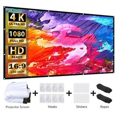 VANKYO 100” Foldable Projector Screen 16:9 HD Outdoor Home Theater 3D Movie