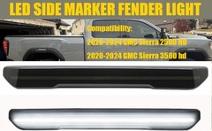 Smoke Side LED Front Rear Marker Fender Lights for GMC 2020+ Sierra 2500 3500 HD