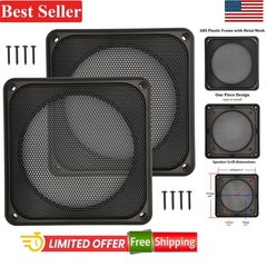 Speaker Subwoofer Guard Protector Square 4 inch ABS Plastic Metal Mesh 2Pcs