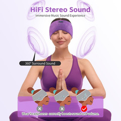 Sleep Headphones Bluetooth 6.0 Headband, 3-IN-1 Sleeping Headband Headphones for