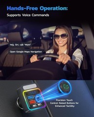 Nulaxy 54W Bluetooth 5.3 Car Adapter Charger 4-Port Fast Small, A-Black