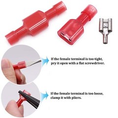100PCS Insulated Spade Wire Connectors Electrical Crimp Terminals Nylon Fully
