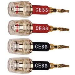 CESS-220 Pin Banana Plug to 4Mm Female Banana Jack Speaker Wire 4 Pack
