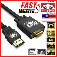 HDMI to VGA Cable Converter Adapter For HDTV PC Desktop Monitor Video 1080P 6FT