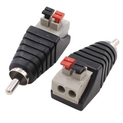 10-Pack Speaker Wire Cable to Audio Male RCA Connector Adapter Plug Jack
