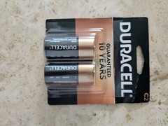 2 Pack Duracell C2 Alkaline Batteries. Trusted Brand, 10 Years Guarantee. New.