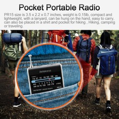PR15 Pocket FM/AM/NOAA Emergency Weather Radio Little Transistor Tuning Walking