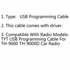 1 Set USB Programming Cable Fit For TYT TH-9000D Car Ham Radio Transceiver US