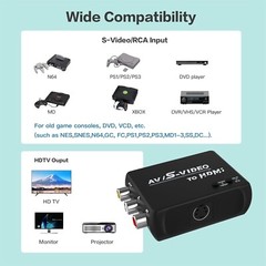 RCA AV to HDMI Converter | S Video to HDMI Converter | Composite CVBS Audio Vide