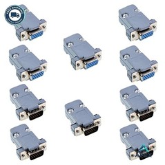 10PCS VGA Male Female DB15 HD15 15 Pin Solder Cup Connectors Kit With Hoods