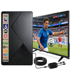 Five Star Flat Panel Indoor TV Antenna Long Range Amplified HD Reception