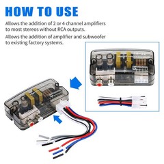 Plastic&Metal Car Stereo Audio RCA Speaker Level Converter Adapter Regulator