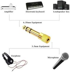 6.3mm 1/4″ Male plug to 3.5mm 1/8″ Female Jack Stereo Headphone Audio Adapter