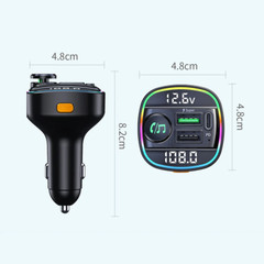 Bluetooth 5.0 Car Wireless FM Transmitter Adapter USB PD Charger AUX Hands LOT