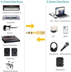 5pcs 6.35mm 1/4″ Male to 3.5mm 1/8″ Female TRS Stereo Audio Headphone Adapter