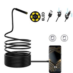 1m/2m 3in1 USB 6 LED Endoscope HD Cams Inspection Camera For Android/Laptop/PC