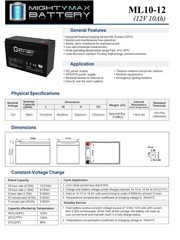 Mighty Max 12V 10AH SLA Replacement Battery for 13447, 134471