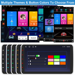 10.1” Single 1 Din Android 13 Car Stereo Radio GPS 4G WiFi BT Carplay Rotatable