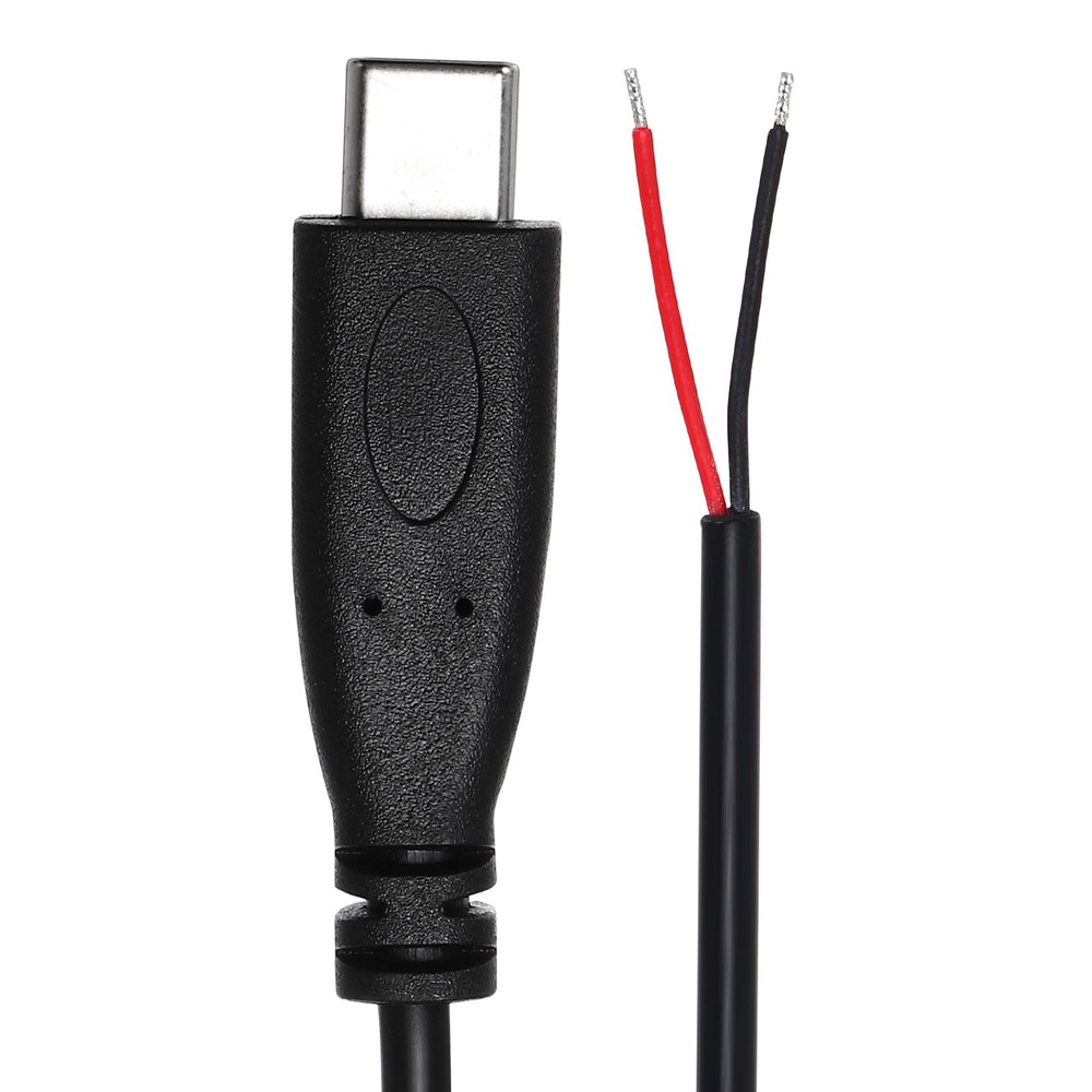 0.25M/0.8Ft USB C Male Plug Bare Wire Cable 22AWG 12V 3A 2 Pin 2Pcs