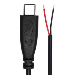 0.25M/0.8Ft USB C Male Plug Bare Wire Cable 22AWG 12V 3A 2 Pin 2Pcs