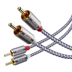 2RCA Cable Stereo Audio Cables Shielded Amplifiers HDTV for Home, Car, 6 Ft