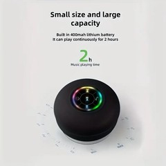 Bluetooth Wireless Speaker Audio Waterproof for Shower Room Kitchen Suction cup