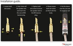 Nakamichi GrubLock Excel Series 24k Gold Plated BFA Banana Plugs, 10-18 AWG |…