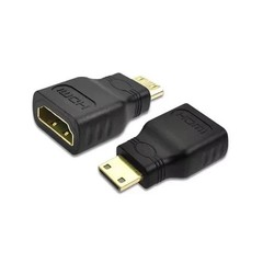 NEW Mini HDMI Male to Standard HDMI Female Adapter Gold Plated HDTV 4K 1080p 3D