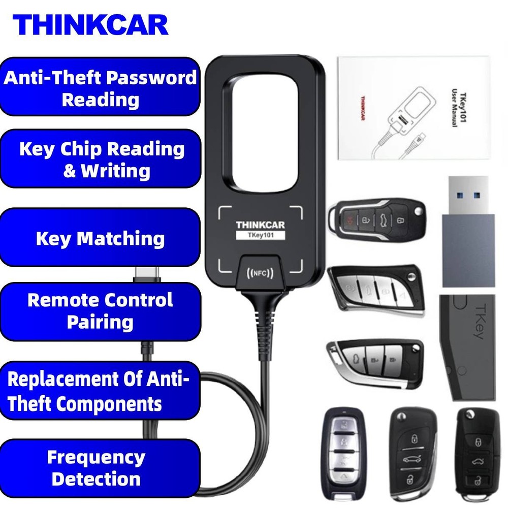 THINKCAR TKEY101 Car Key Programmer Universal Equipment with 6 Unit Remote Keys