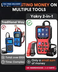 Easy to Use 2-in-1 OBD2 Scanner with Battery Tester: 1S Read & Clear Check Engin