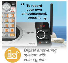 AT&T CL82507 DECT 6.0 5-Handset Cordless Phone with Answering Machine, Call Bloc