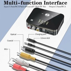 NFC Bluetooth 5.0 Transmitter Receiver Wireless 3.5mm AUX to 2RCA Audio Adapter