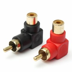 10 Pcs RCA Right Angle Connector Plug Adapters Male To Female 90 Degree Elbow