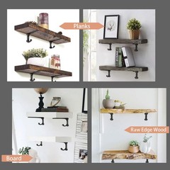 Rustic Shelf Brackets 8 Inch Shelving Brackets, 8Inch 4Pack, Black