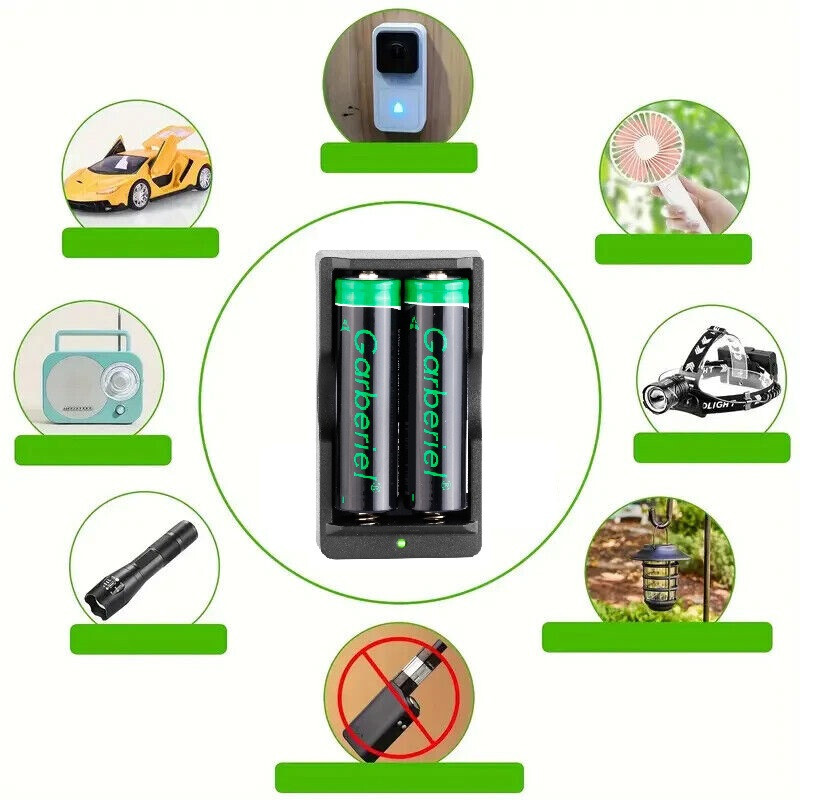 【NEW】2/4/8 RECHARGEABLE HIGH CAPACITY BUTTON TOP LI-ION BATTERIES 3.7V 3000MAH