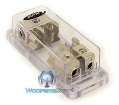 pkg SCOSCHE EFX BLOCKA2 4 AWG IN 2 8 AWG OUT FUSE AGU HOLDER BOX BLOCK + 5 FUSES
