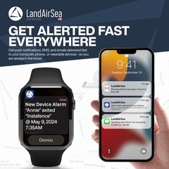LandAirSea Sync GPS Tracker – 8.95 W: 1.7 in. D: 2.2 H: 1.0 in., Black