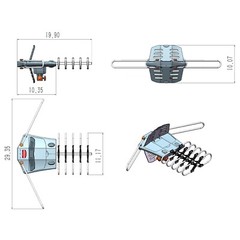 HDTV Outdoor Amplified Digital Antenna 360 Rotor HD TV UHF VHF FM 150Mile+Stand