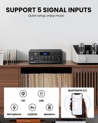 Home Audio Amplifier with Bluetooth 5.3, 300W Peak]