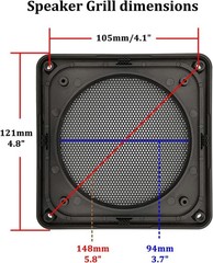 Speaker Subwoofer Guard Protector Square 4 inch ABS Plastic Metal Mesh 2Pcs
