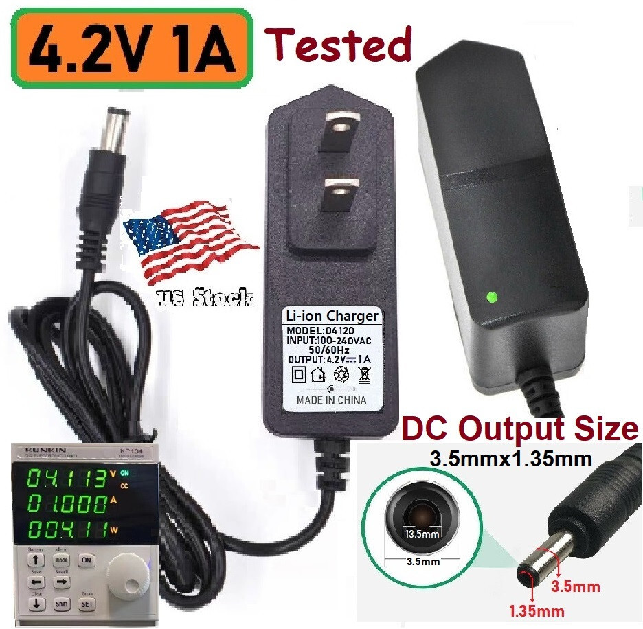 4.2V 1A AC/DC Adapter Power Supply for Home Electrics with 3.5×1.35mm DC Plug