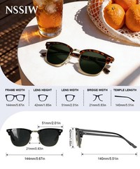 NSSIW Sunglasses Men Polarized Sunglasses-for-Men: Tortoise Gold/Dark Green
